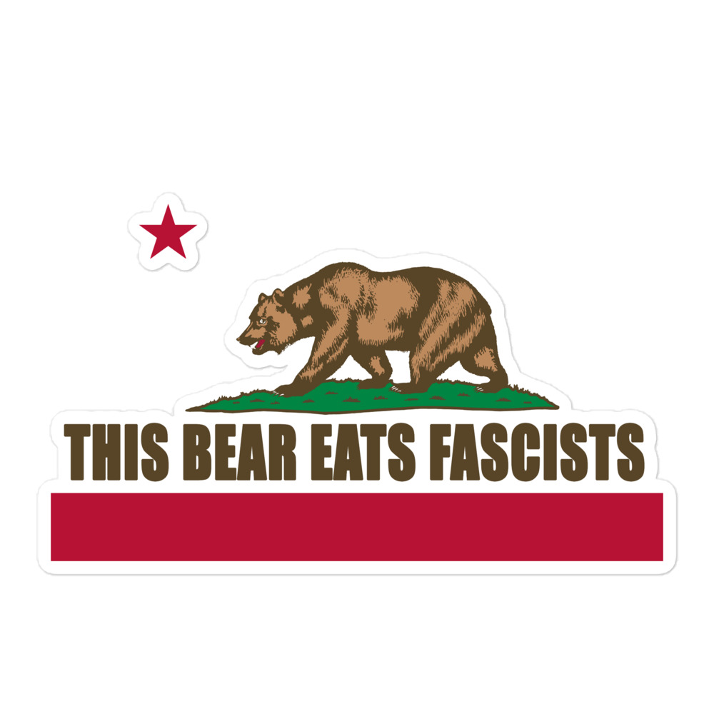 This Bear Eats Fascists sticker